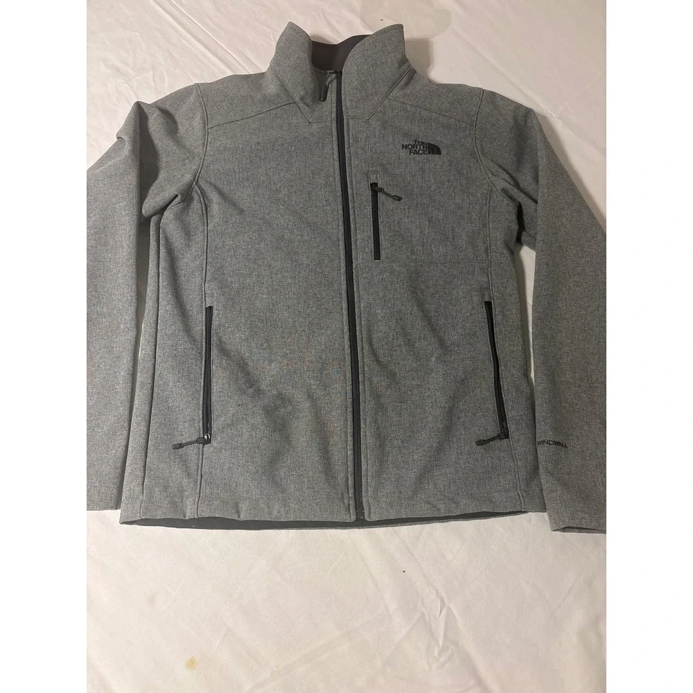 The North Face WindWall Softshell Jacket Mens M Gray Full Zip Outdoor